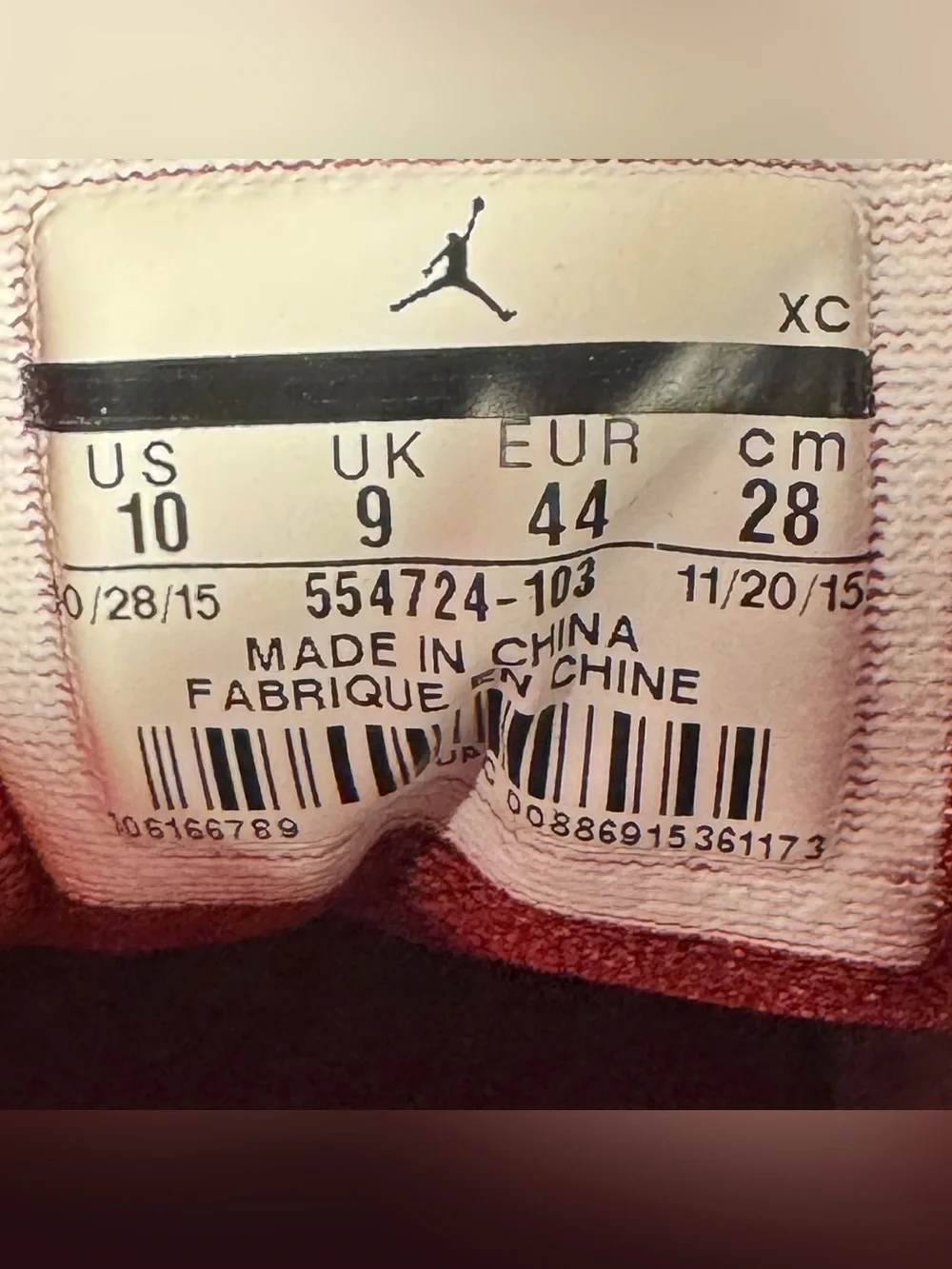 Nike Air Jordan 1 Retro Mid White Gym Red Black‎ Sneakers 554724-103 Men Size 10
